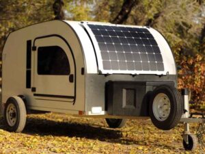 Never run out of power during your off the grid adventures with the LightLeaf Solar option for our teardrop trailer